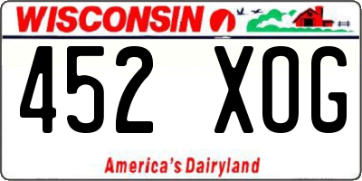 WI license plate 452XOG