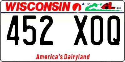 WI license plate 452XOQ