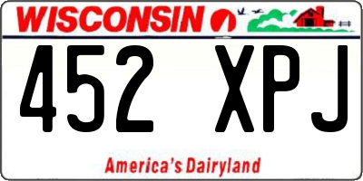 WI license plate 452XPJ