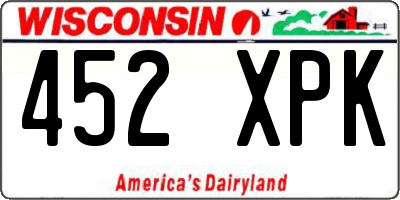 WI license plate 452XPK