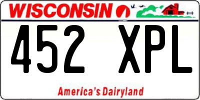 WI license plate 452XPL