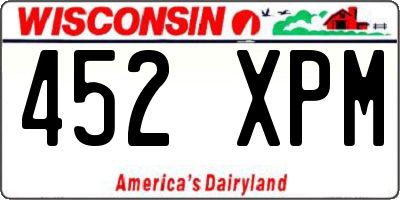 WI license plate 452XPM