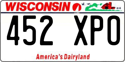 WI license plate 452XPO