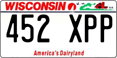 WI license plate 452XPP
