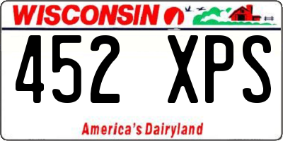 WI license plate 452XPS