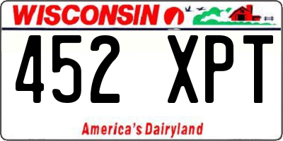 WI license plate 452XPT