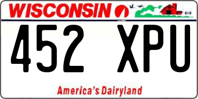 WI license plate 452XPU