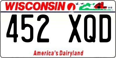 WI license plate 452XQD