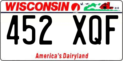 WI license plate 452XQF