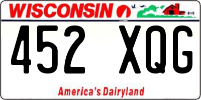 WI license plate 452XQG