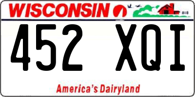 WI license plate 452XQI