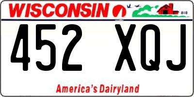 WI license plate 452XQJ