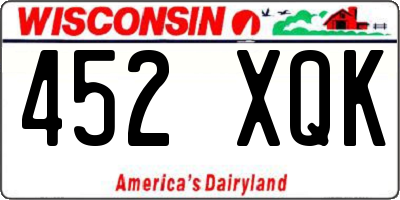 WI license plate 452XQK