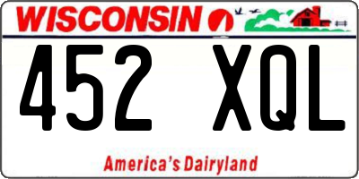 WI license plate 452XQL