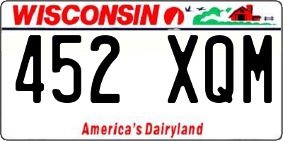 WI license plate 452XQM