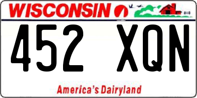 WI license plate 452XQN