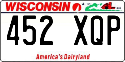 WI license plate 452XQP