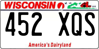 WI license plate 452XQS