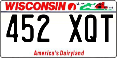 WI license plate 452XQT