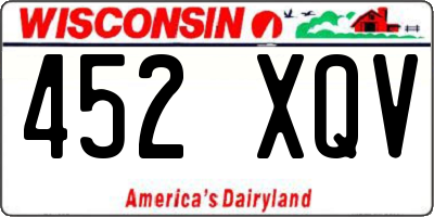 WI license plate 452XQV