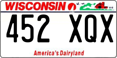 WI license plate 452XQX