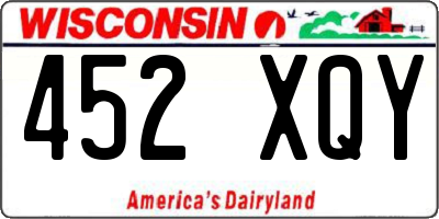 WI license plate 452XQY