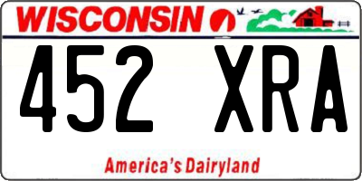 WI license plate 452XRA