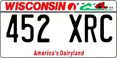 WI license plate 452XRC