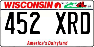 WI license plate 452XRD