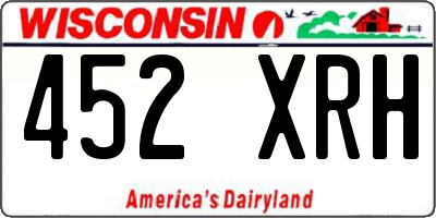 WI license plate 452XRH