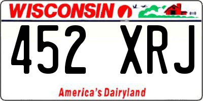 WI license plate 452XRJ