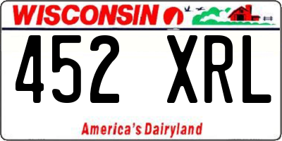 WI license plate 452XRL