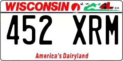 WI license plate 452XRM