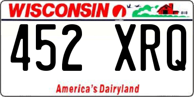 WI license plate 452XRQ