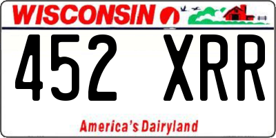 WI license plate 452XRR