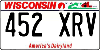 WI license plate 452XRV