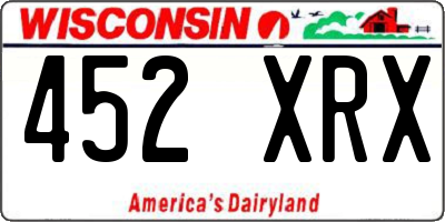 WI license plate 452XRX