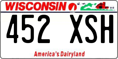 WI license plate 452XSH