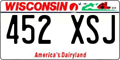 WI license plate 452XSJ