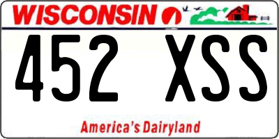 WI license plate 452XSS