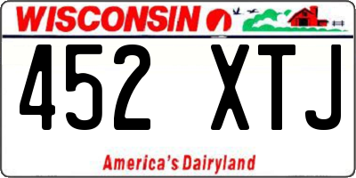 WI license plate 452XTJ