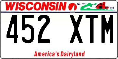 WI license plate 452XTM