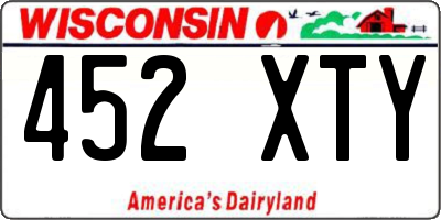 WI license plate 452XTY