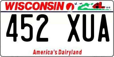 WI license plate 452XUA