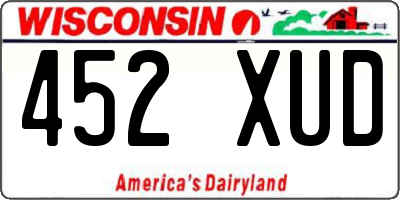 WI license plate 452XUD