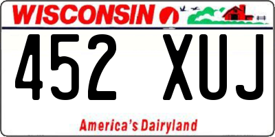 WI license plate 452XUJ