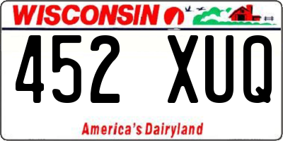 WI license plate 452XUQ
