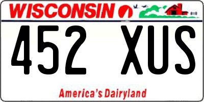 WI license plate 452XUS