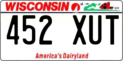 WI license plate 452XUT