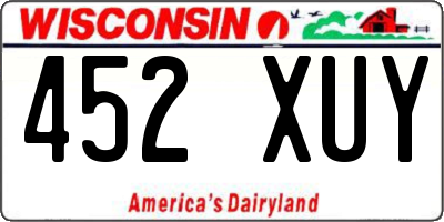 WI license plate 452XUY